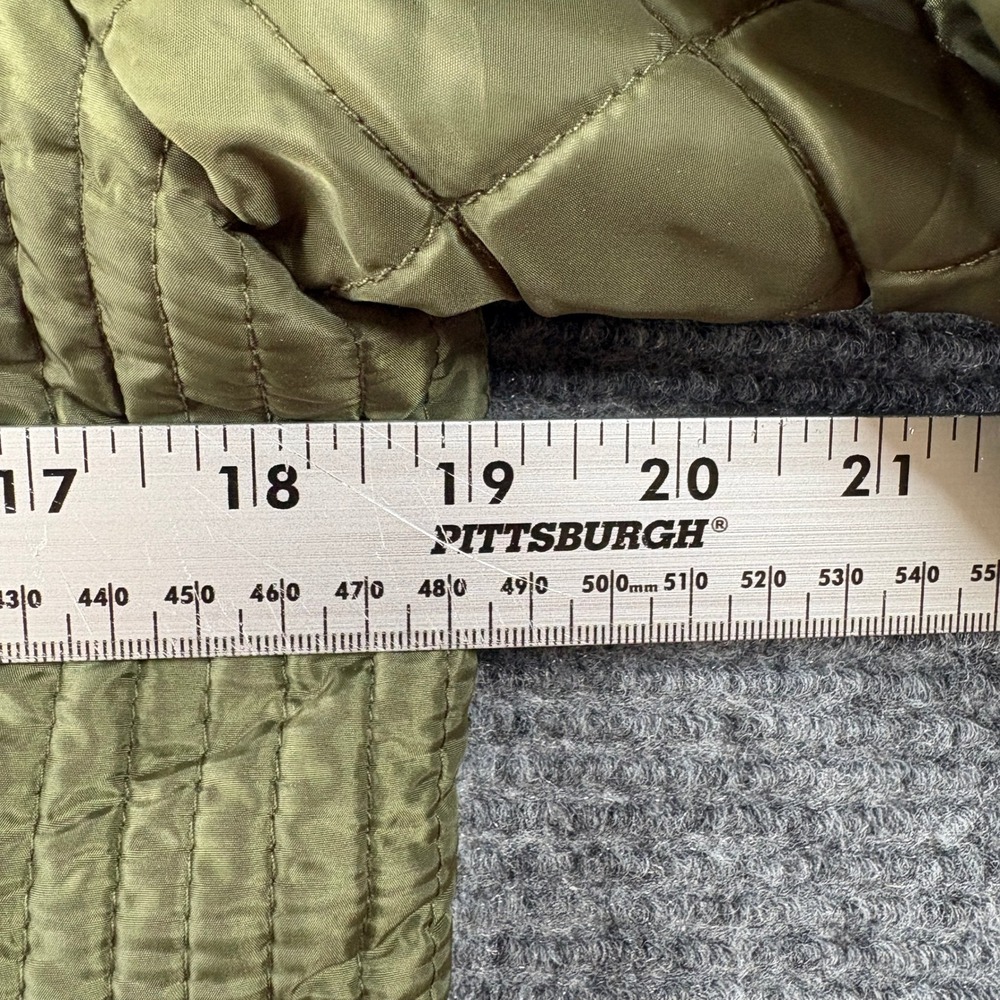 US Polo Assn Womens Small Olive Green Quilted Puffer Jacket Hooded Sherpa Lined - Picture 2 of 6